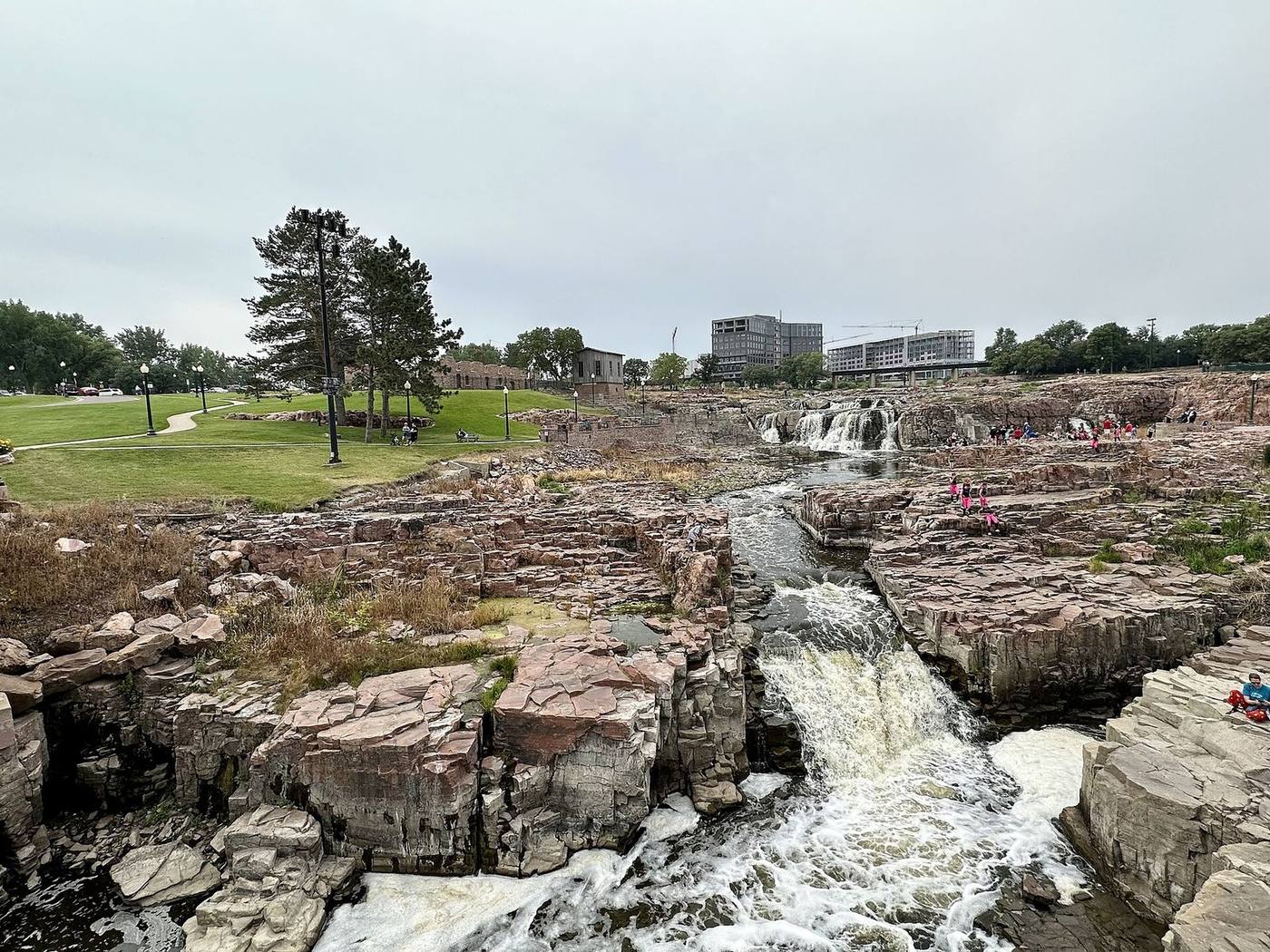 Falls Park and downtown Sioux Falls South Dakota